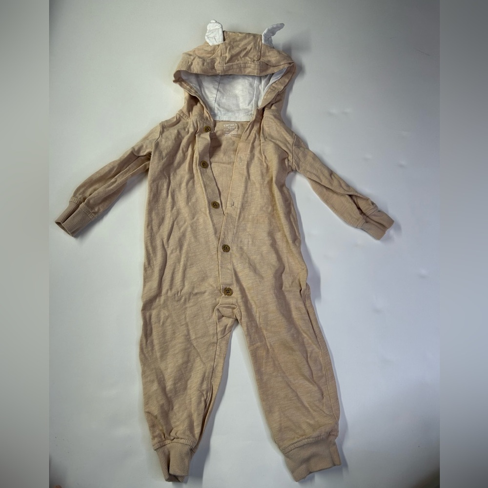 Carters Baby Tan Bunny One Piece 12M - Picture 2 of 5